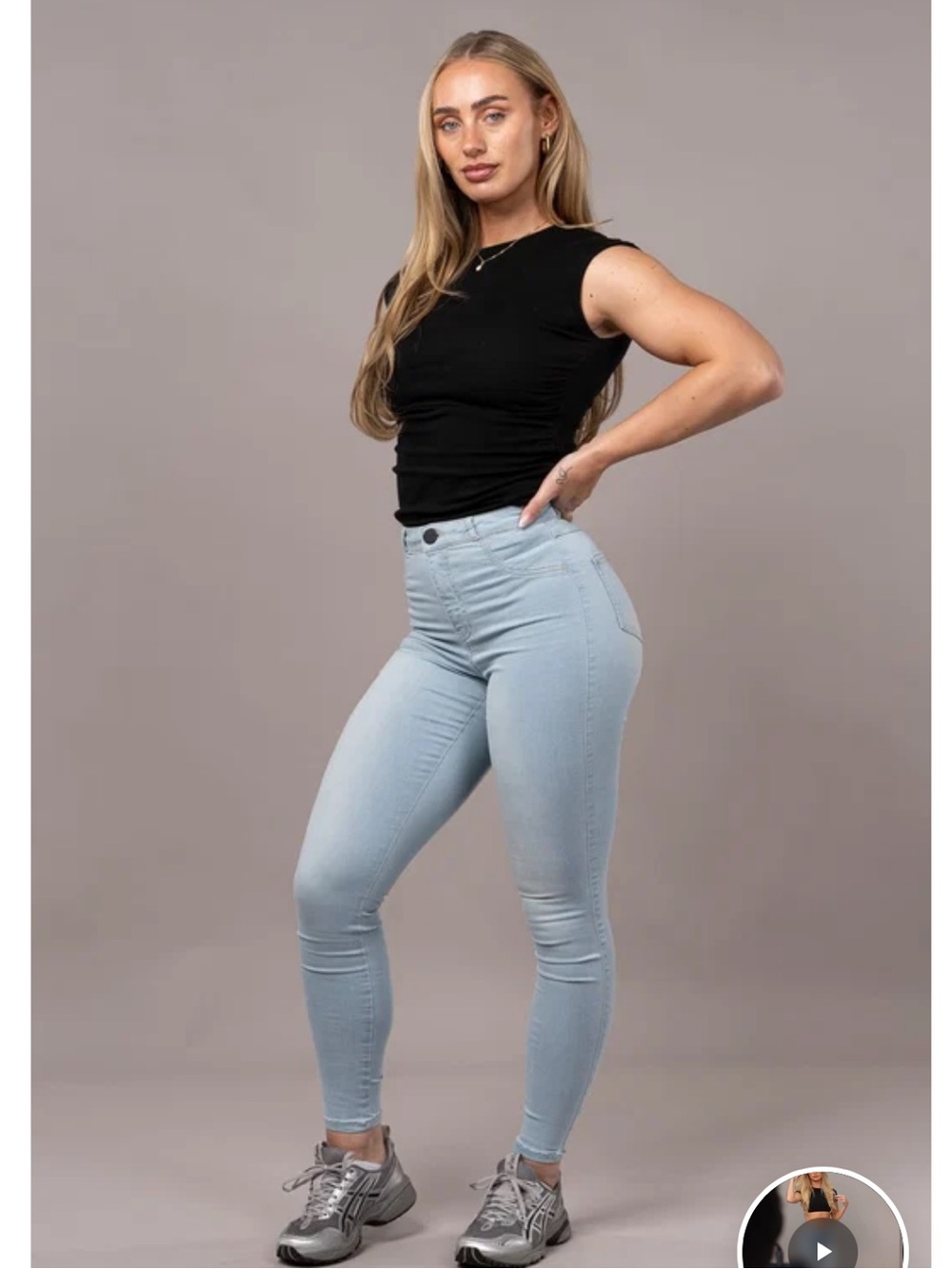 🍑 FIT JEANS VINTAGE Blue High-Waist Skinny Jeans